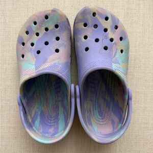 CROCS Iridescent Purple-Green Clog Sole